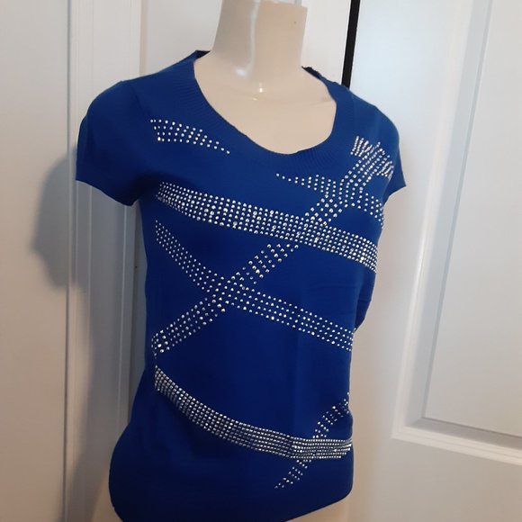 Calvin Klein metallic bead sweater womens size XS - Picture 2 of 11